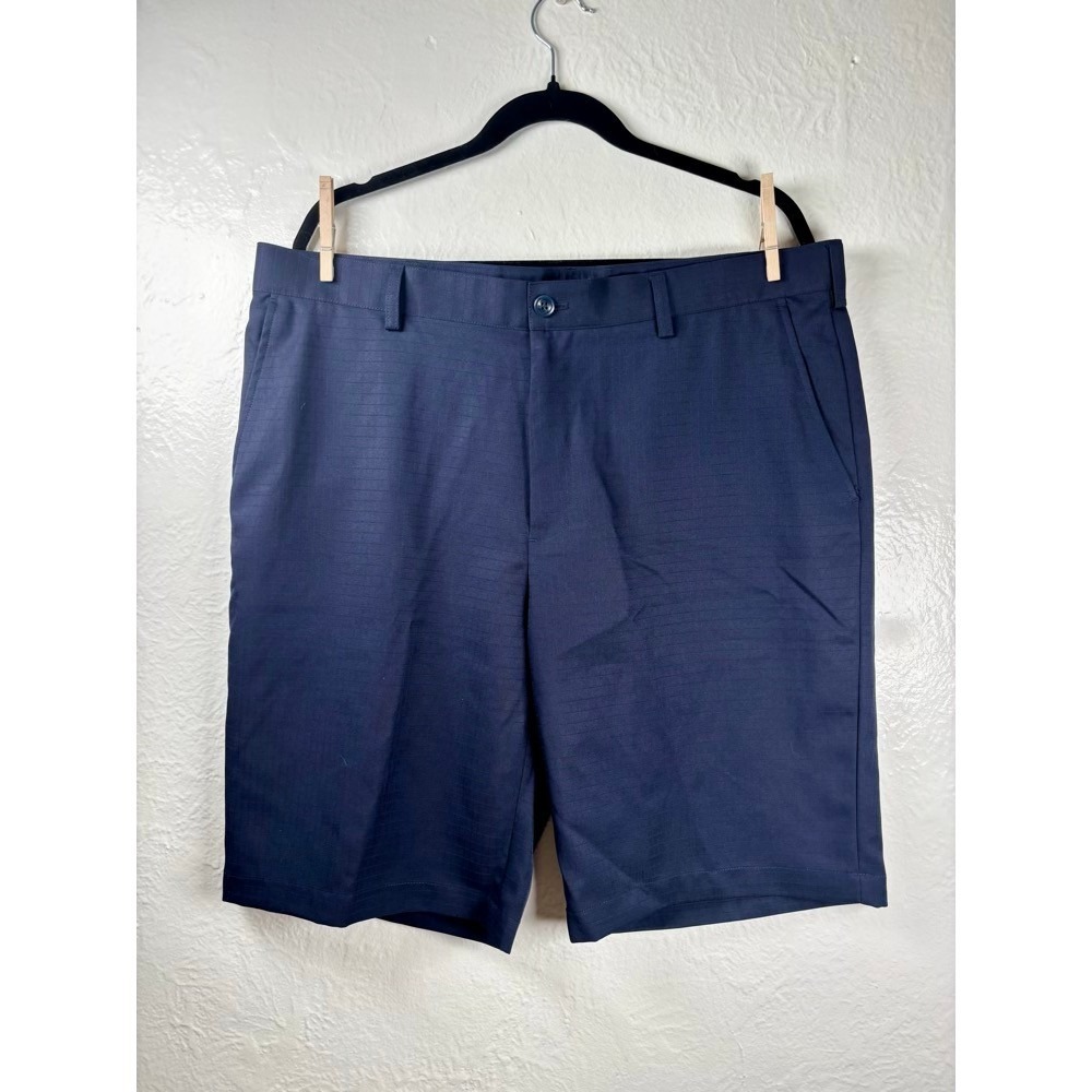 IZOD Golf Mens Size 38 Navy Blue Tonal‎ Grid Performance Shorts Country Club Dad